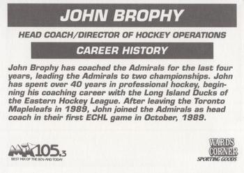 1993-94 Hampton Roads Admirals (ECHL) #NNO John Brophy Back