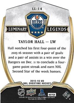 2015-16 Upper Deck Overtime - Luminary Legends #LL-14 Taylor Hall Back