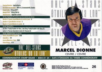 2004 Pacific Canada Post NHL All-Stars #26 Marcel Dionne Back