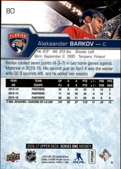 2016-17 Upper Deck #80 Aleksander Barkov Back
