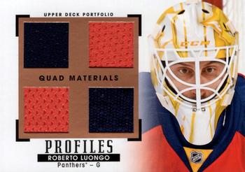 2015-16 Upper Deck Portfolio - Profiles Materials Quad #PM4-RL Roberto Luongo Front