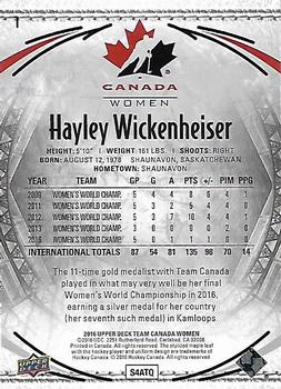 2016 Upper Deck Team Canada Juniors #1 Hayley Wickenheiser Back