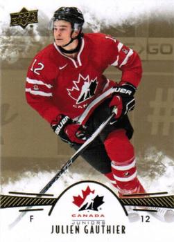 2016 Upper Deck Team Canada Juniors - Gold #37 Julien Gauthier Front