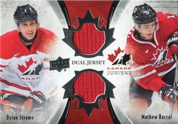2016 Upper Deck Team Canada Juniors - Material Duos #TCD-BS Dylan Strome/Mathew Barzal Front