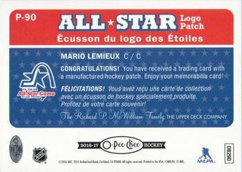2016-17 O-Pee-Chee - Manufactured Patch Relics #P-90 Mario Lemieux Back
