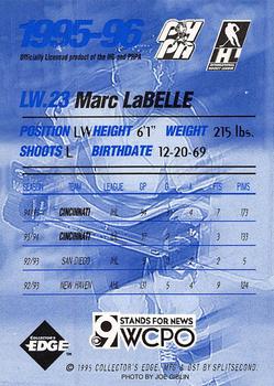1995-96 Edge Ice Cincinnati Cyclones (IHL) #NNO Marc LaBelle Back
