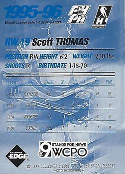 1995-96 Edge Ice Cincinnati Cyclones (IHL) #NNO Scott Thomas Back