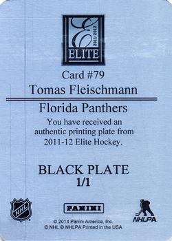 2013-14 Panini National Treasures - 2011-12 Panini Elite Printing Plates Black #79 Tomas Fleischmann Back