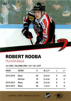 2016-17 Cardset Finland #252 Robert Rooba Back