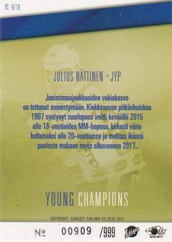 2016-17 Cardset Finland - Young Champions #YC9 Julius Nättinen Back