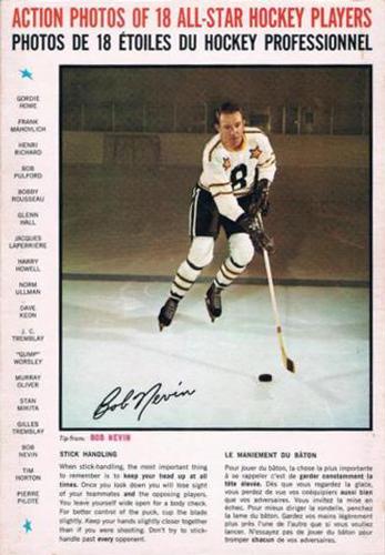 1966-67 General Mills All-Star Hockey Players Tips #NNO Bob Nevin Front