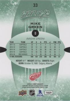 2016-17 Upper Deck MVP - Green Script #33 Mike Green Back
