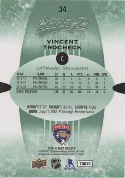 2016-17 Upper Deck MVP - Green Script #34 Vincent Trocheck Back