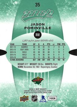 2016-17 Upper Deck MVP - Green Script #35 Jason Pominville Back