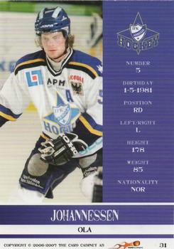 2006-07 Card Cabinet HockeyAllsvenskan #31 Ola Johannessen Back