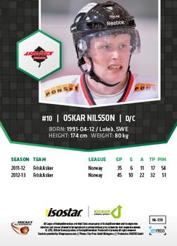2013-14 HockeyAllsvenskan #HA-038 Oskar Nilsson Back