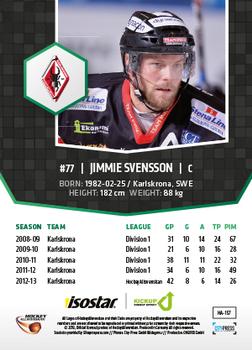 2013-14 HockeyAllsvenskan #HA-157 Jimmie Svensson Back