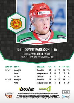 2013-14 HockeyAllsvenskan #HA-206 Sonny Karlsson Back