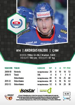 2013-14 HockeyAllsvenskan #HA-240 Andreas Valdix Back