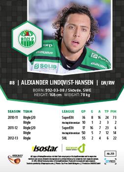 2013-14 HockeyAllsvenskan #HA-259 Alexander Lindqvist-Hansen Back