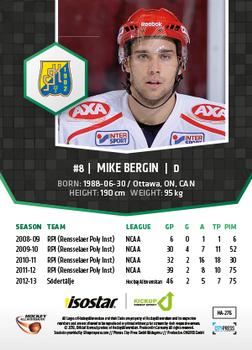 2013-14 HockeyAllsvenskan #HA-276 Mike Bergin Back
