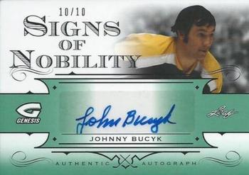 2016 Leaf Genesis - Signs of Nobility Autographs Emerald #SN-JB3 Johnny Bucyk Front