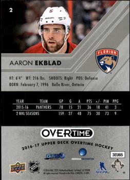 2016-17 Upper Deck Overtime #2 Aaron Ekblad Back