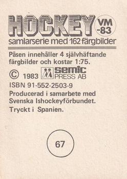 1983 Semic Hockey VM (Swedish) #67 Alexander Maltsev Back