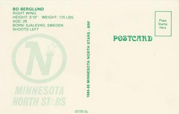 1984-85 Minnesota North Stars Postcards #NNO Bo Berglund Back
