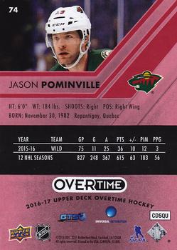 2016-17 Upper Deck Overtime - Red Foil #74 Jason Pominville Back
