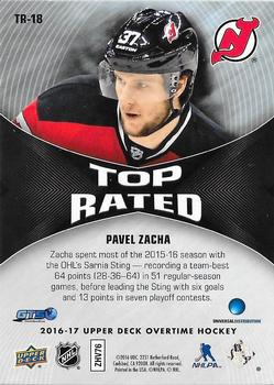 2016-17 Upper Deck Overtime - Top Rated #TR-18 Pavel Zacha Back