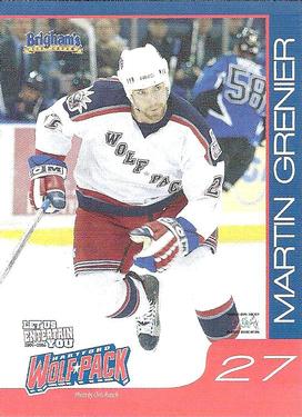 2005-06 Brigham's Ice Cream Hartford Wolf Pack (AHL) Kid's Club #NNO Martin Grenier Front