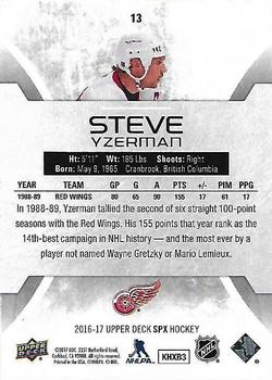 2016-17 SPx #13 Steve Yzerman Back