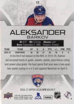 2016-17 SPx #17 Aleksander Barkov Back