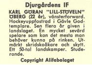 1961 Alfa Ishockey (Swedish) #NNO Karl Goran Oberg Back