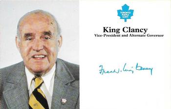 1980-81 Toronto Maple Leafs #NNO King Clancy Front