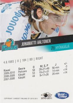 2010-11 Cardset Finland - Promo Cards #NNO Juhamatti Aaltonen Back