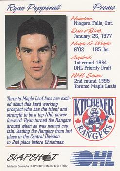1995-96 Slapshot OHL - Promos #NNO Ryan Pepperall Back
