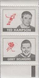 1969-70 Topps - All-Star Stamp Pairs #NNO Ted Hampson / Gerry Desjardins Front