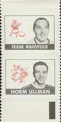 1969-70 Topps - All-Star Stamp Pairs #NNO Frank Mahovlich / Norm Ullman Front