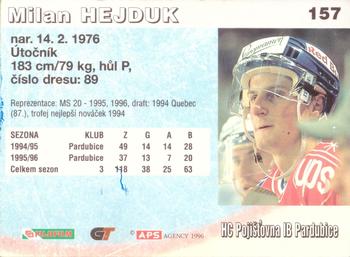 1996-97 APS Extraliga (Czech) #157 Milan Hejduk Back