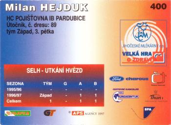 1996-97 APS Extraliga (Czech) #400 Milan Hejduk Back