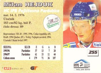 1997-98 Czech APS Extraliga #255 Milan Hejduk Back