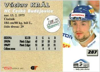 1997-98 Czech APS Extraliga #287 Vaclav Kral Back