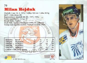 1997-98 Czech DS Extraliga #70 Milan Hejduk Back
