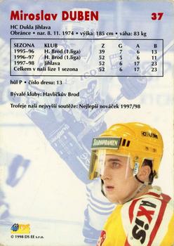 1998-99 DS Extraliga #37 Miroslav Duben Back