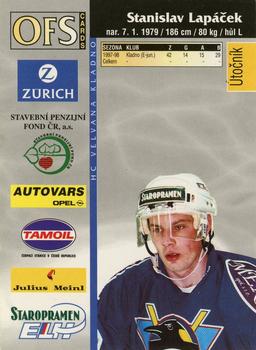 1998-99 OFS #406 Stanislav Lapacek Back