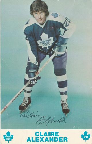 1976-77 Toronto Maple Leafs Postcards #NNO Claire Alexander Front