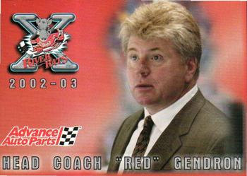 2002-03 Advance Auto Parts Albany River Rats (AHL) #12 Red Gendron Front