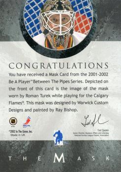 2015-16 In The Game Final Vault - 2001-02 Between The Pipes -The Mask  (Silver Vault Stamp) #NNO Roman Turek Back